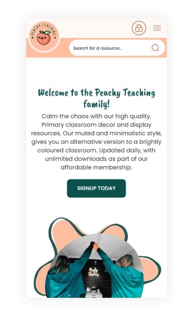 Peachy Teaching - Custom Subscription Platform by Design 380